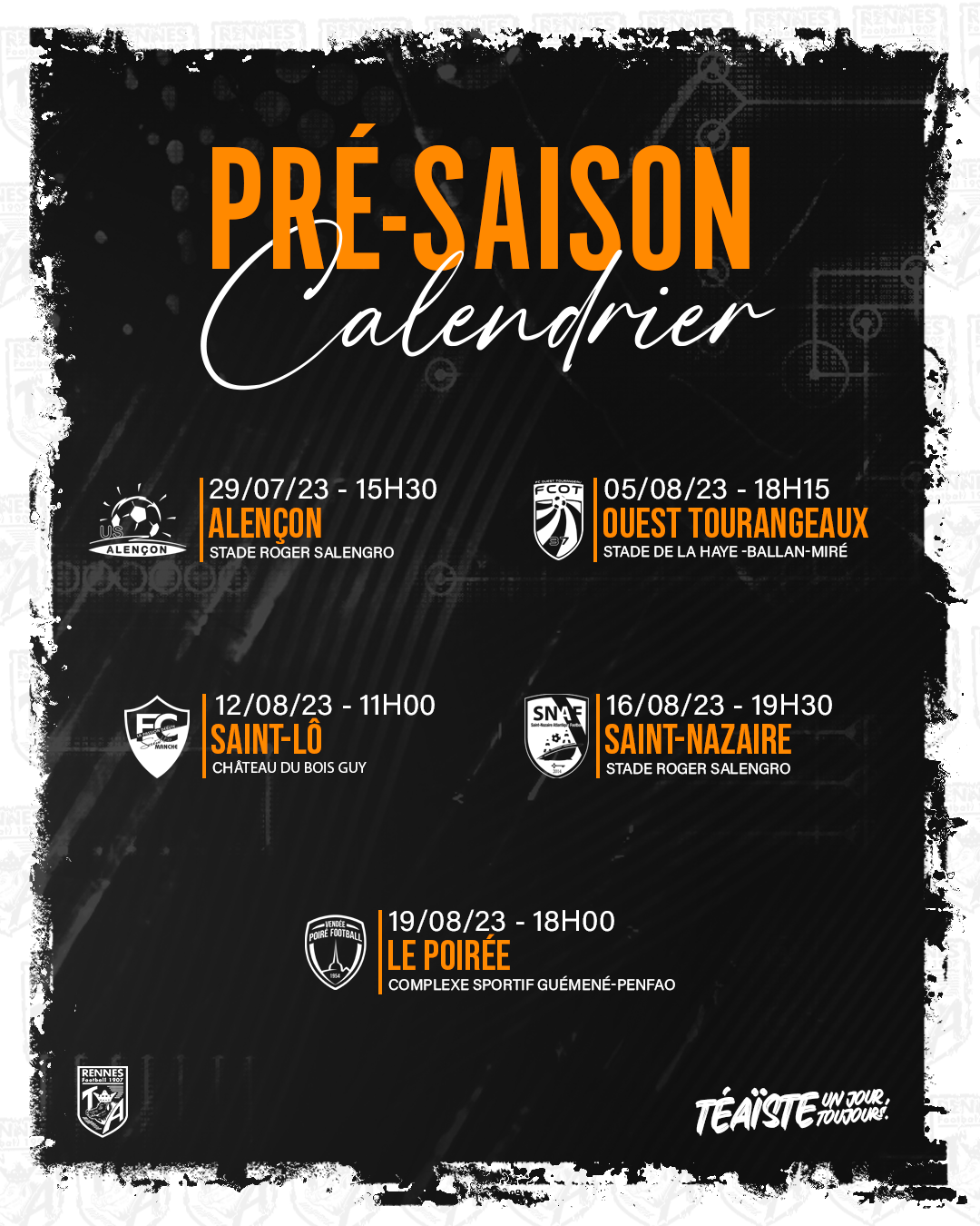N3.PRÉ-SAISON : Le calendrier des matchs amicaux